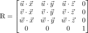 Rotation into detector coordinate system