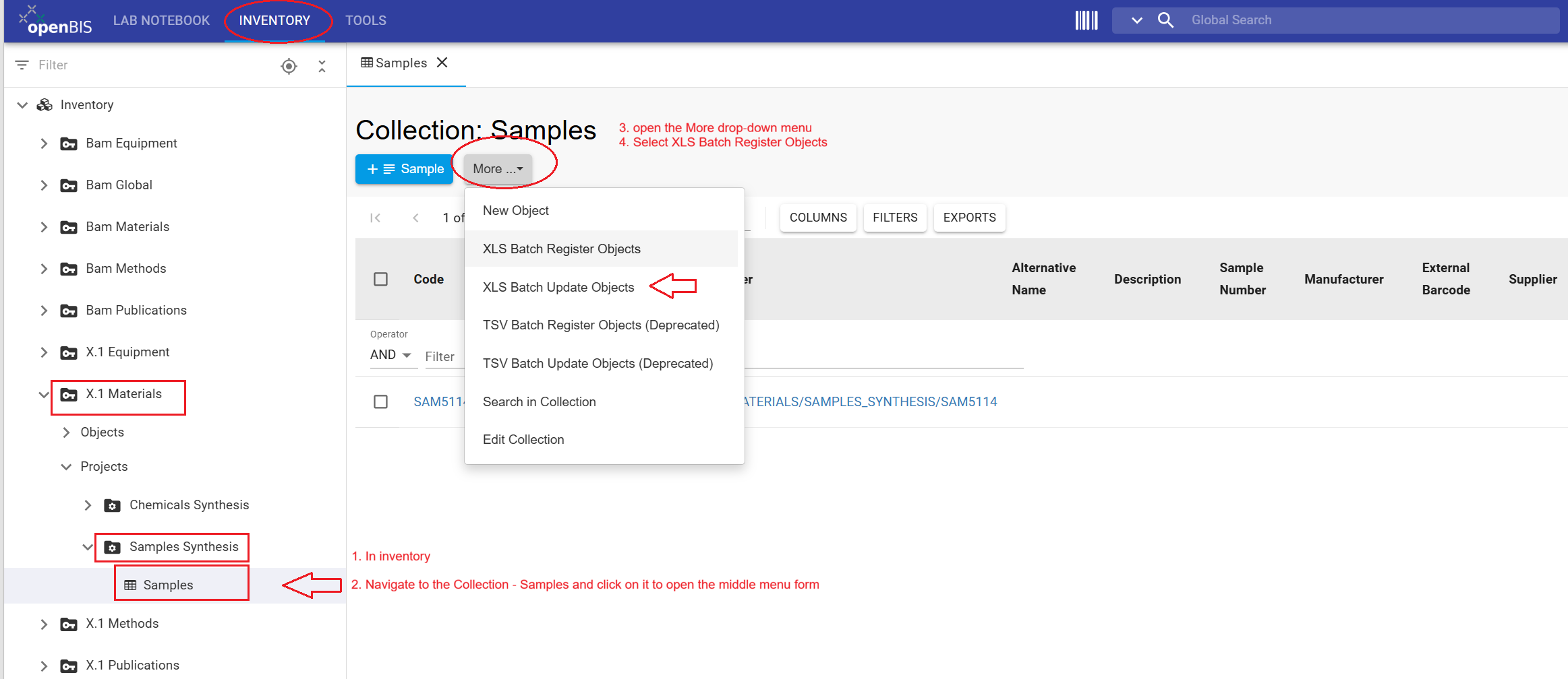 Steps to navigate to Batch-registration function