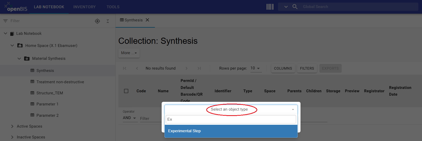 Experimental Step object type selection