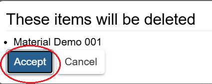 Delete confirmation