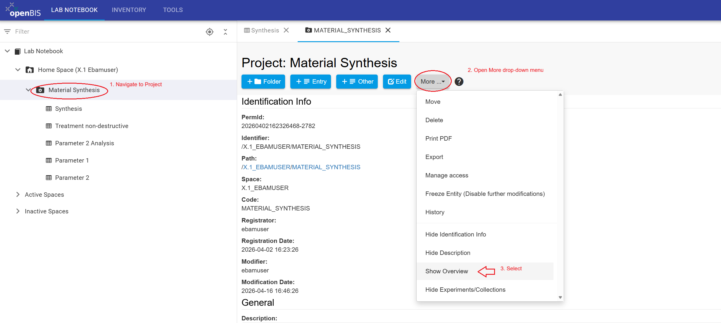 Project overview command