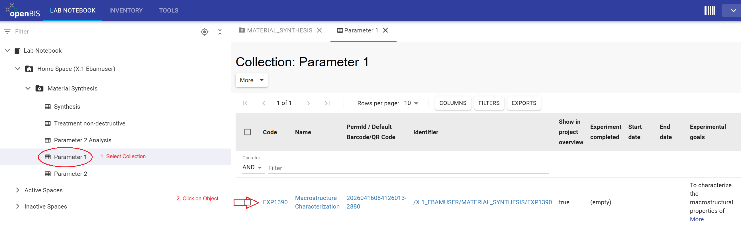 Macrostructure Characterization Experimental Step