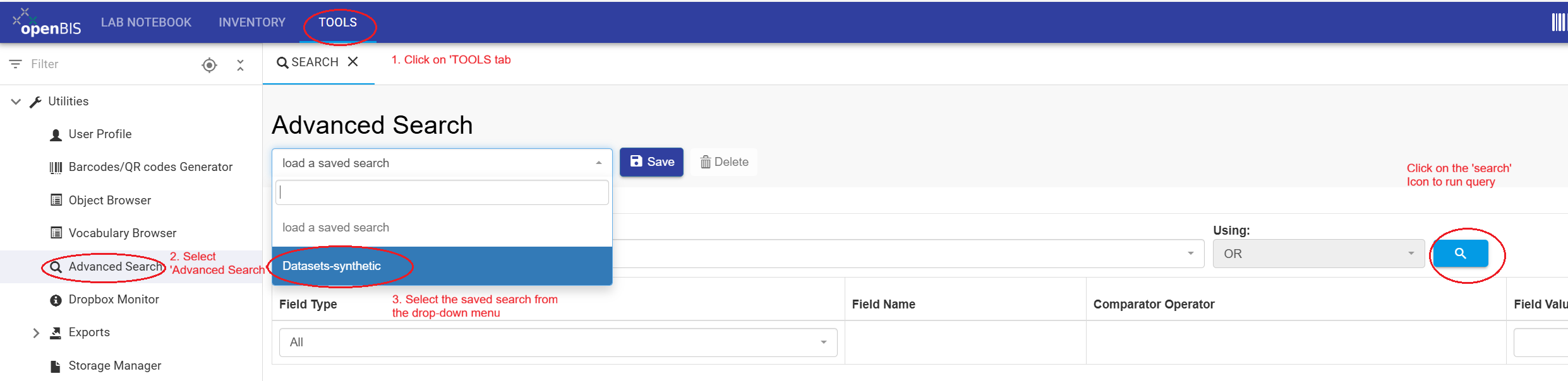 Saved Advanced Search query
