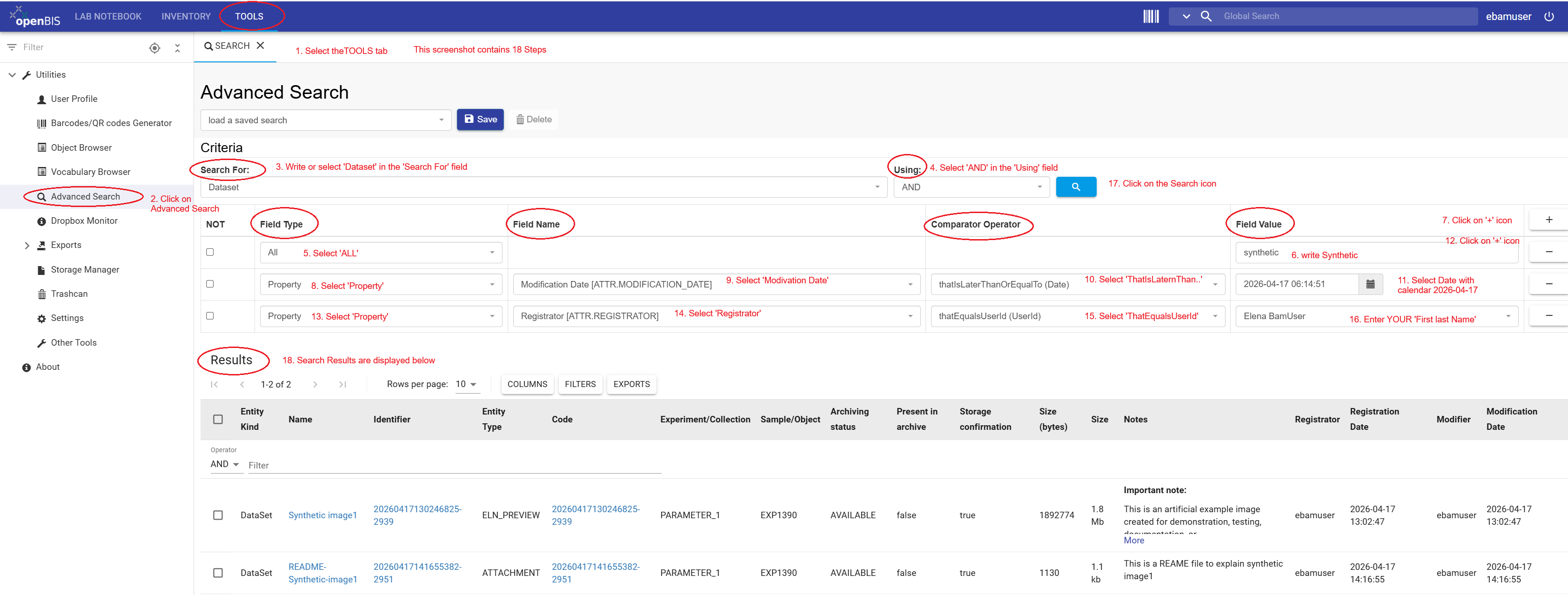 Advanced Search query
